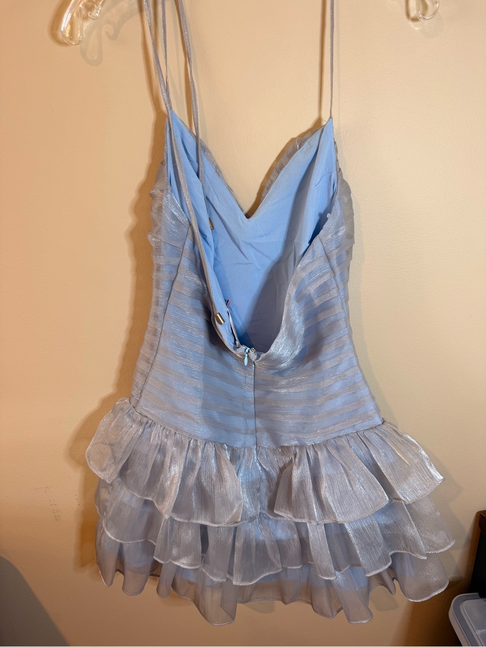 Hello Molly Light Blue Ruffle Tiered Mini Dress - Picture 5 of 7